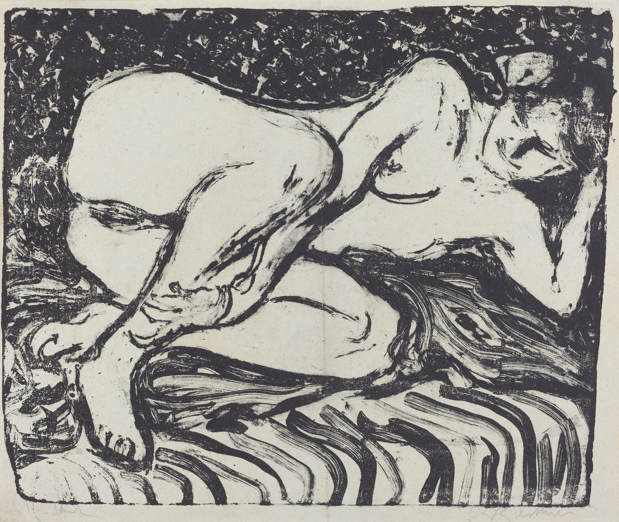 Liggande naken, 1907. av Ernst Ludwig Kirchner