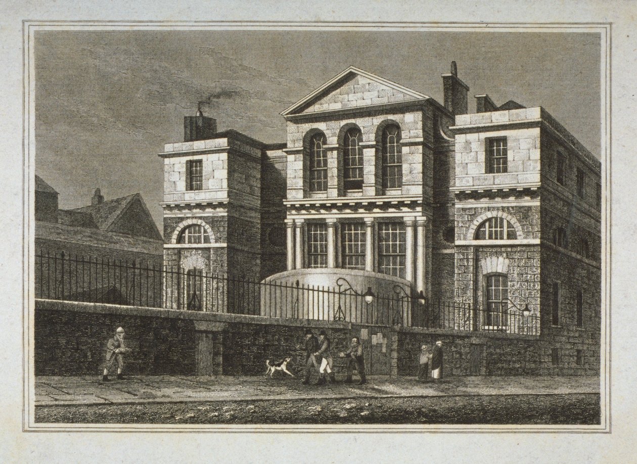 Vy över Sessions House, Old Bailey, 1812 av George Shepherd