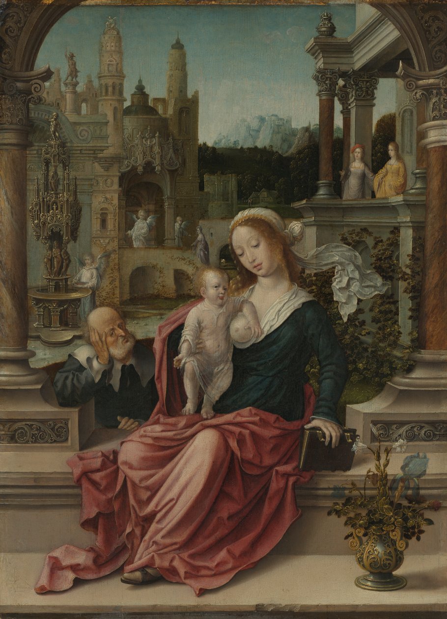 The Holy Family, ca 1507-8 (olja på panel) av Jan (c.1472 c.1533) Gossaert