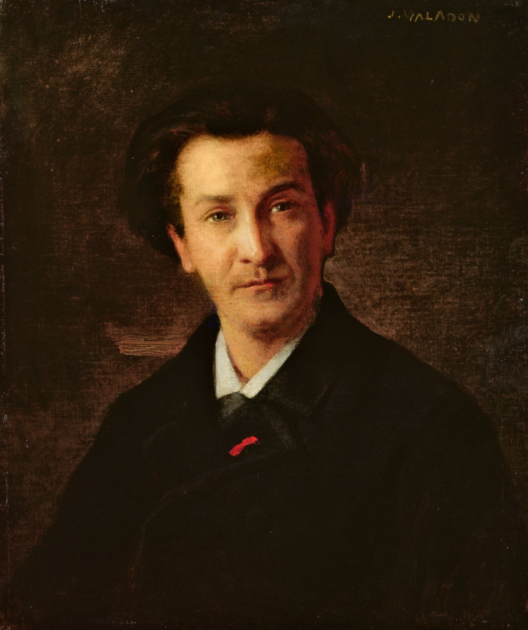 Porträtt av Francois Coppee (1842-1908) av Jules Emmanuel Valadon