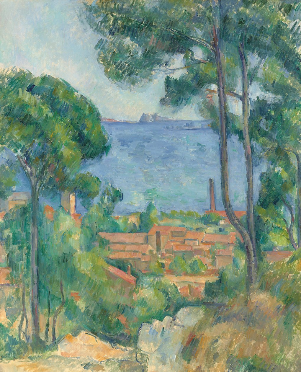 Utsikt över L"Estaque och Château d"If, c.1883-85 av Paul Cézanne
