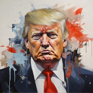 Donald Trump Pop Art Canvas Print, inramat trä, Modern Canvas Väggkonst av F. Abderrahim