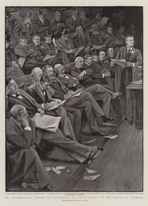 Chamberlain gör sitt uttalande om Sydafrika i underhuset. av Alexander Stuart Boyd