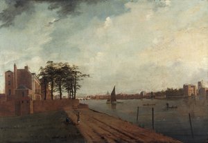 "Lambeth Palace från Millbank", 1808