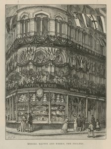 Belysningar och dekorationer pryder herrarna Mappin och Webb av English School