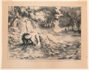 Illustration för Hamlet: The Death of Ophelia (IV, 7) av Eugène Delacroix