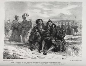 Illustrationer till Faust: Faust och Wagner av Eugène Delacroix