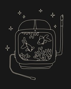 Astronauthjälm i vatten av Florent Bodart