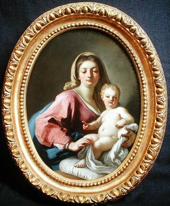 Virgin and Child (olja på koppar)