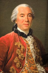 Porträtt av greve av Buffon, olja på duk av Francois Hubert Drouais