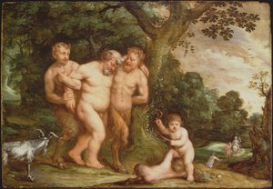 The Drunken Silenus (olja på panel)