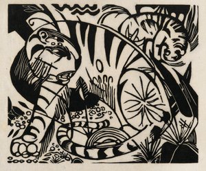 Tiger, 1912 (träsnitt på japanskt papper)