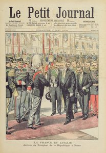Franska republikens president M. Loubets ankomst till Rom för ett statsbesök i Italien i april 1904, omslagsillustration av 