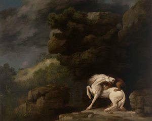 Ett lejon som attackerar en häst av George Stubbs