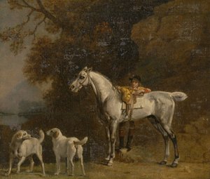 Studier för eller efter den tredje hertigen av Richmond med Charleton-jakten, sent 1750-tal. av George Stubbs