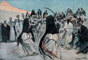 Beduinsablarnas dans i öknen