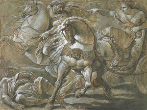 Tullie i sin vagn; Tullie efter son Char, av Giuseppe Cades