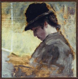 The English Girl (olja på duk av Giuseppe or Joseph de Nittis