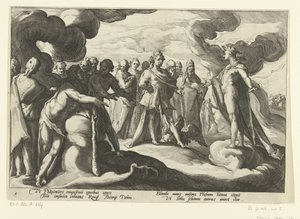Gudar ber solguden att åka sin vagn igen Ovidius metamorfoser (serietitel) av Hendrick Goltzius (workshop of)