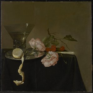 Stilleben med dricksglas, frukt och rosor, c.1632-34 av Jan Davidsz de Heem