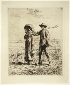 Bönder som går till jobbet av Jean Francois Millet