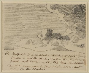 Molnstudie (efter Alexander Cozens Engravings of Skies), c.1822-23 (grafit på papper) av John Constable