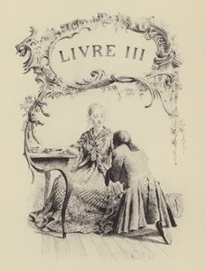 Illustration till bok III av Jean-Jacques Rousseaus bekännelser (gravyr) av Maurice Leloir
