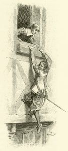 Illustration för De tre musketörerna (gravyr) av Maurice Leloir