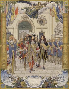 Kung Ludvig XIV och invigningen av Hotel Royal Des Invalides av Maurice Leloir