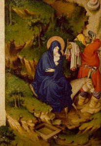 Flyg till Egypten, detalj från högra panelen av Champmol Altar, av Melchior Broederlam (ca 1355-ca 1411), tempera på trä