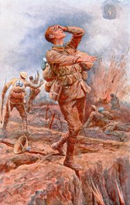 "Blinded for You" - WWI-vykort publicerat på uppdrag av National Institute for the Blind (färg litho)