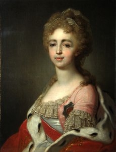 Porträtt av storhertiginnan Alexandra Pavlovna 1783-1801, dotter till kejsar Paul I, 1798 av Vladimir Lukich Borovikovsky