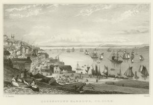 Queenstowns hamn av William Henry Bartlett