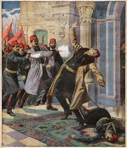 Ottomansk statskupp: Enver Pasha och CUP invaderar det kejserliga palatset och dödar minister Nazin Pasha, 9 februari 1913