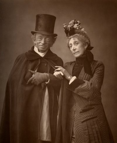 Amerikanska skådespelarna James Lewis och Ann Gilbert i A Night Off, 1886 av Barraud