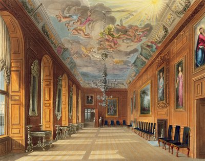 Ball Room, Windsor Castle, från "Royal Residences", graverad av Thomas Sutherland (f.1785), pub. av William Henry Pyne (1769-1843), 1817 (akvatint) av Charles Wild