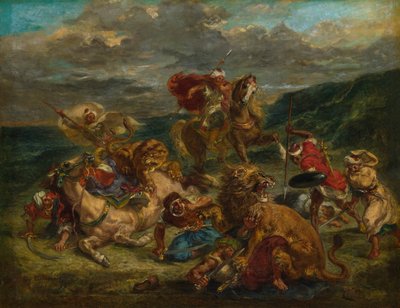Lejonjakt, 186061. av Eugène Delacroix
