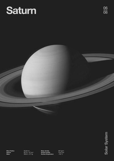 Saturn: Minimal Planets Datas, 2023 (digital) av Florent Bodart