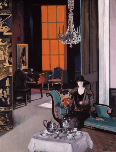 Interiör: The Orange Blind, ca 1928 (olja på duk) av Francis Campbell Boileau Cadell