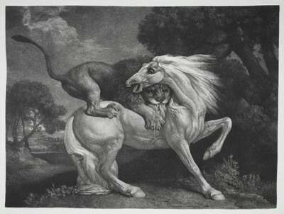 En häst attackerad av ett lejon av George Stubbs