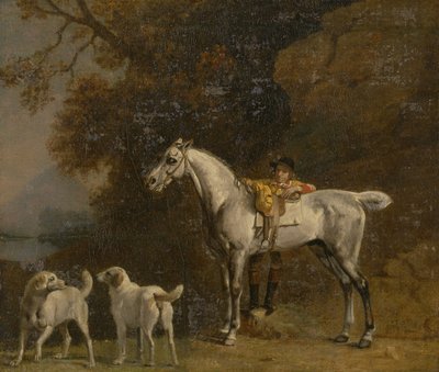 Studier för eller efter den tredje hertigen av Richmond med Charleton Hunt av George Stubbs