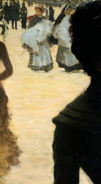 Återvänder från Bois de Boulogne, Lady with a Dog, av Giuseppe de Nittis, detalj av Giuseppe or Joseph de Nittis