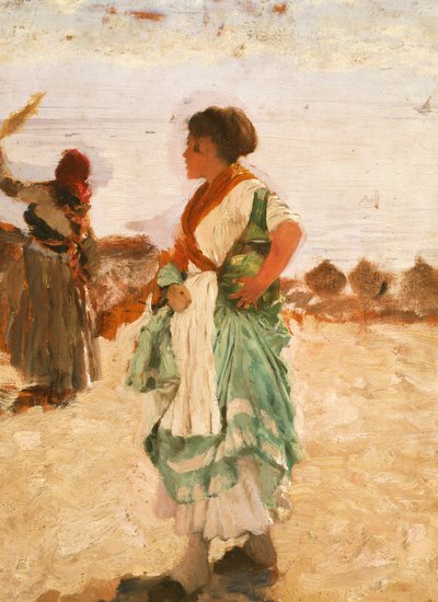 Väntar (olja på duk) av Giuseppe or Joseph de Nittis