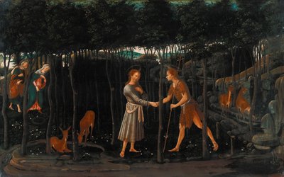 Kristusbarnets och Johannes Döparens möte av Jacopo del Sellaio