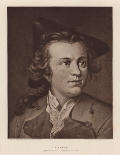 Gotthold Ephraim Lessing, tysk dramatiker och filosof (litho) av Johann Heinrich Tischbein