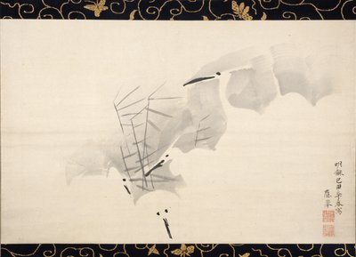 Vita hägrar, 1769. av Maruyama Okyo