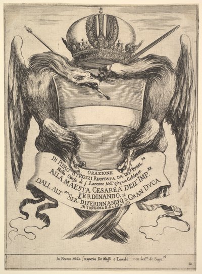 Frontispice för begravningen av kejsar Ferdinand II Esequie dellimperadore Ferdinando..., 1637. av Stefano della Bella