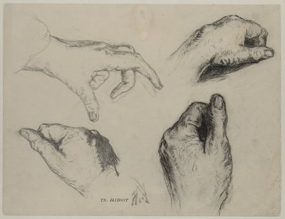 Study of Hands recto, 1800-talet. av Auguste Theodule Ribot