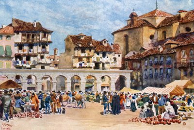 Segovia, Plaza Mayor (färg litho) av William Wiehe Collins